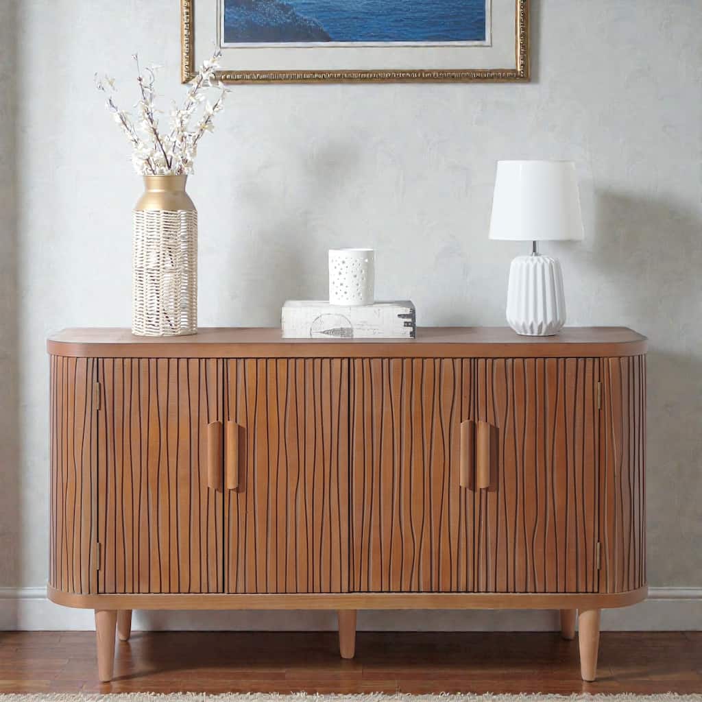 Accent Buffet Cabinet with Adjustable Shelves, Freestanding 4 Door Sideboard Cabinet for Hallway Dining Living Room