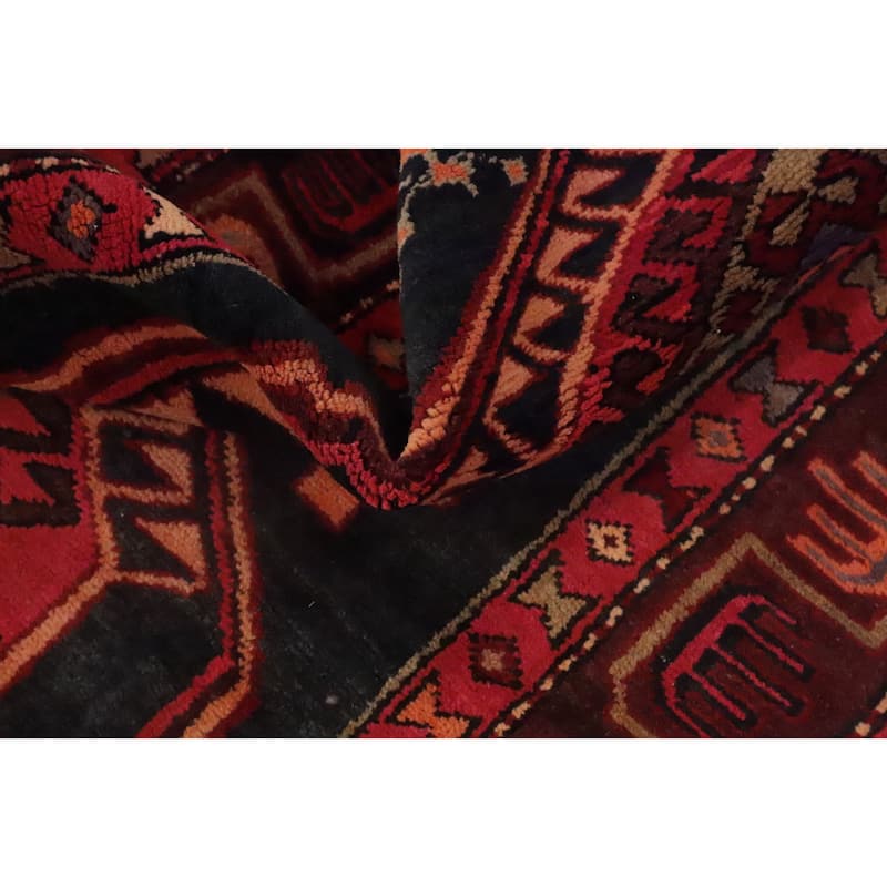 Hand Knotted Oriental 100% Wool Carpet Traditional Tribal Black Ardebil Runner Rug - 9' 7'' X 3' 5''