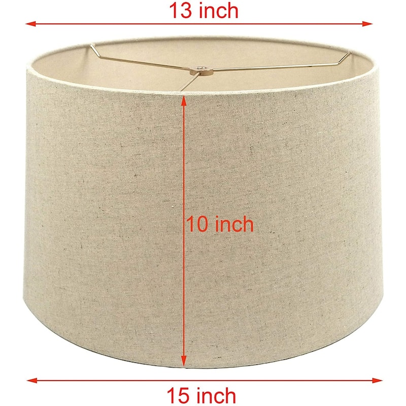 Mestar Hardback Drum Lampshade (Spider) - 13x15x10 - Oatmeal