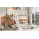 preview thumbnail 18 of 26, Modern Black Twin Over Twin House Bunk Bed With Convertible Ladder and Slide