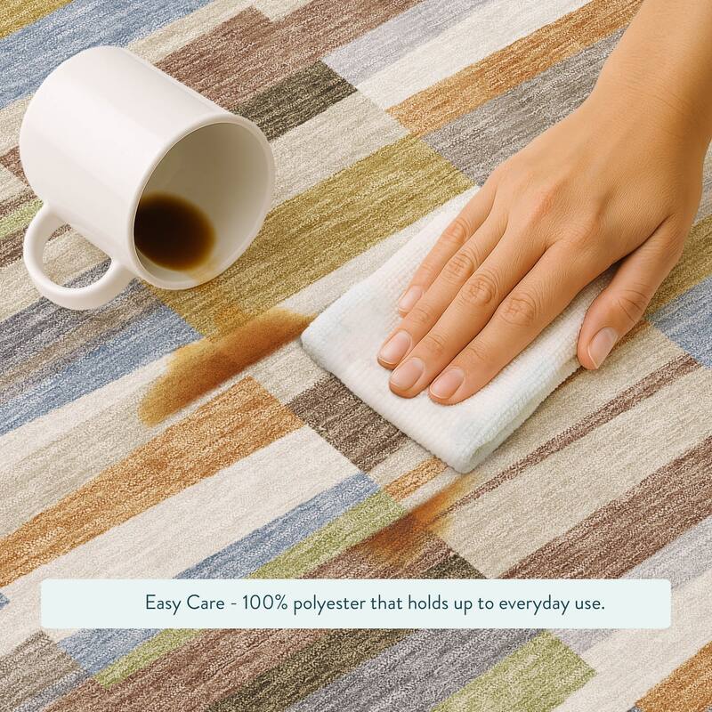 Machine Washable Indoor/ Outdoor Modern Antonito Chantille Rug