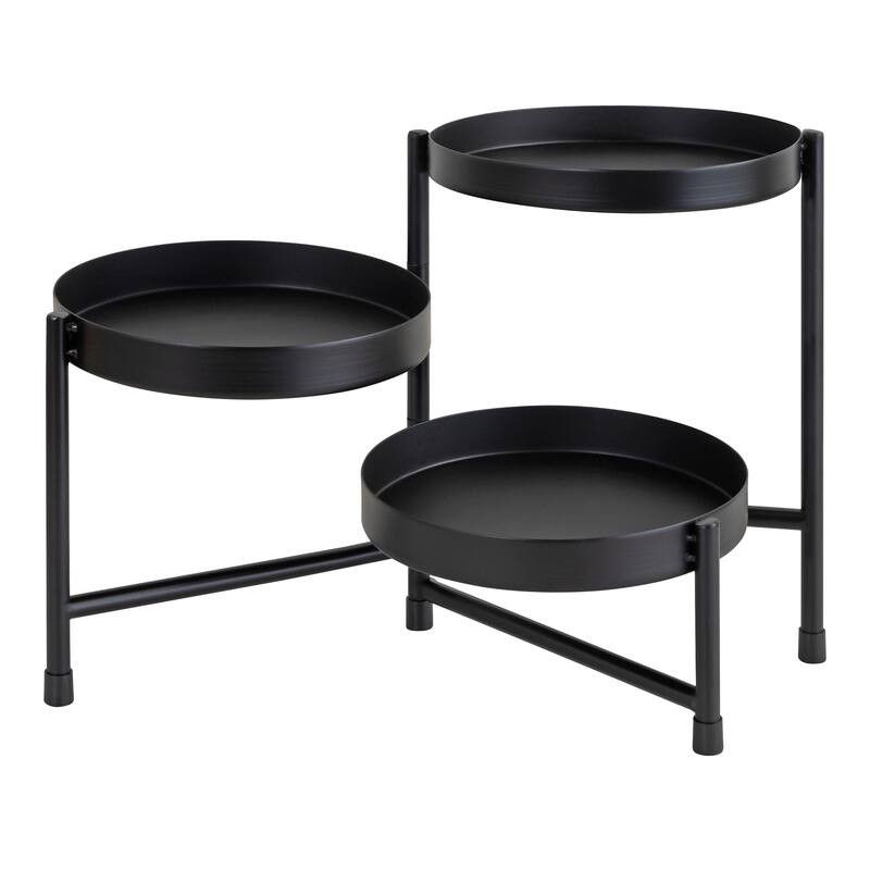 Kate and Laurel Finn Tiered Tabletop Planter - 7.25x7.25x10 - Black