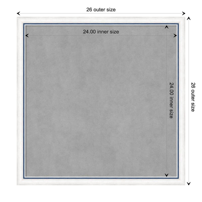 Amanti Art Morgan White Blue Framed Magnetic Board - Board Size 24x24