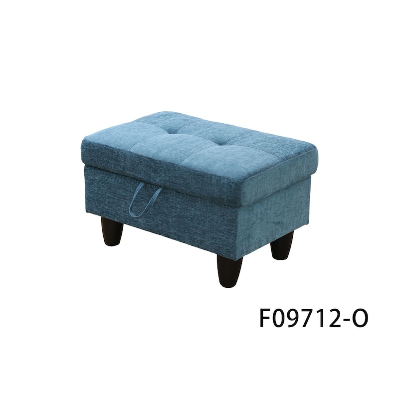 Modern Storage Vevelt Ottoman for Living Room - Blue