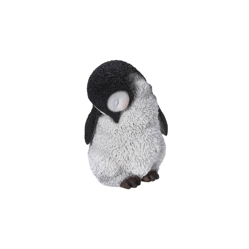 10" Large Sleeping Penguin Outdoor Garden Statue