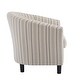 preview thumbnail 5 of 3, Roomfitters Striped Barrel Accent Chair with Upholstered Curved Back and Cushion Seat, Lounge Chair, Beige, Blue Stripe