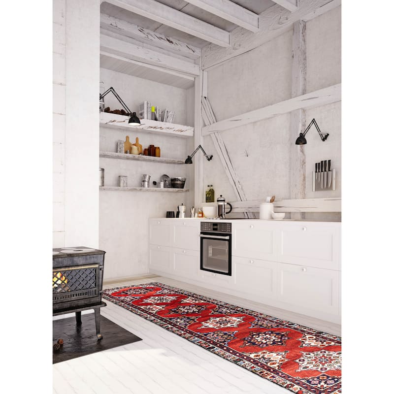 ECARPETGALLERY Hand-knotted Anadol Red Wool Rug - 1'8 x 9'2