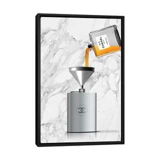 Framed Canvas Art (White Floating Frame) - Chanel Vase by Alexandre Venancio ( Fashion > Hair & Beauty > Perfume Bottles art) - 26x18 in