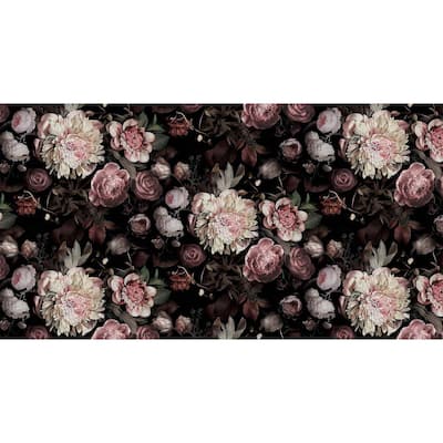 Romantic Noir Floral Luxurious Blooms Wallpaper Mural