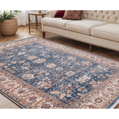 HomeRoots Oriental Traditional Rectangle Area Rug - 92.00 in. x 60.00 in. x 0.24 in.