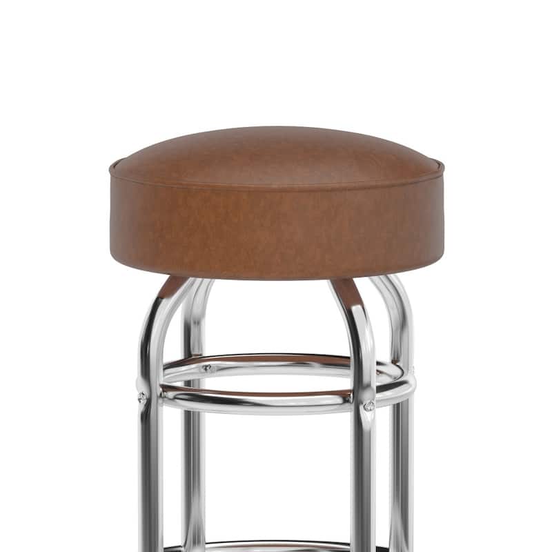 Double Ring Chrome Barstool - 20.5"D x 20.5"W x 30.25"H