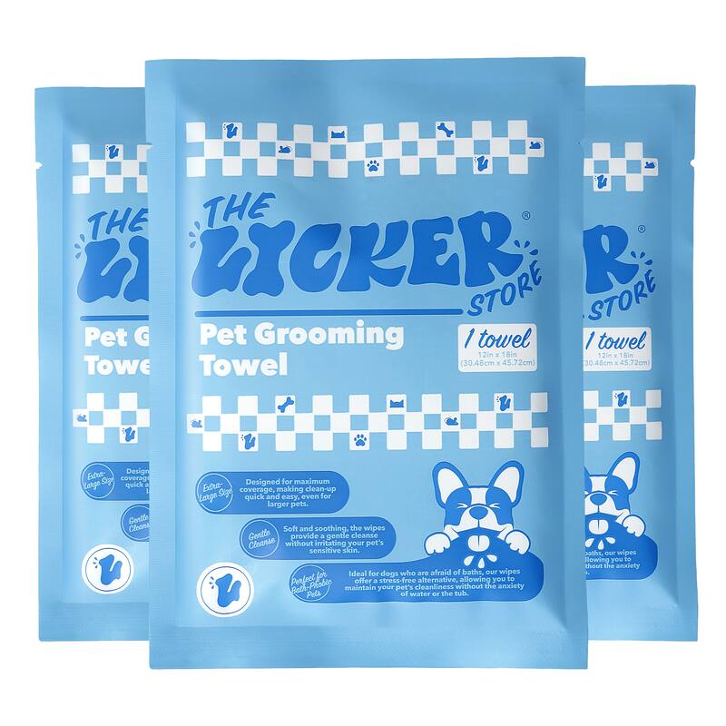 Dog Bath and Grooming Towels - Soft & Ultra-Absorbent - 3 Count