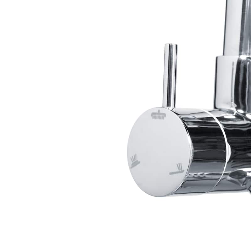 Lanai 8-in Rain Showerhead with 3-Body Jets Pivoting Shower Arm and Multi-function Handshower Chrome