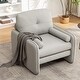 preview thumbnail 2 of 76, HOMYKA Oversized Accent Chair, Modern Sherpa Single Sofa with 2PCS Pillows Gray PU