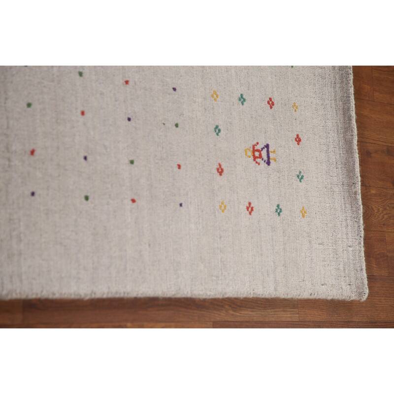 Gabbeh Oriental Area Rug Handmade Silk Carpet - 8'10"x 11'8"