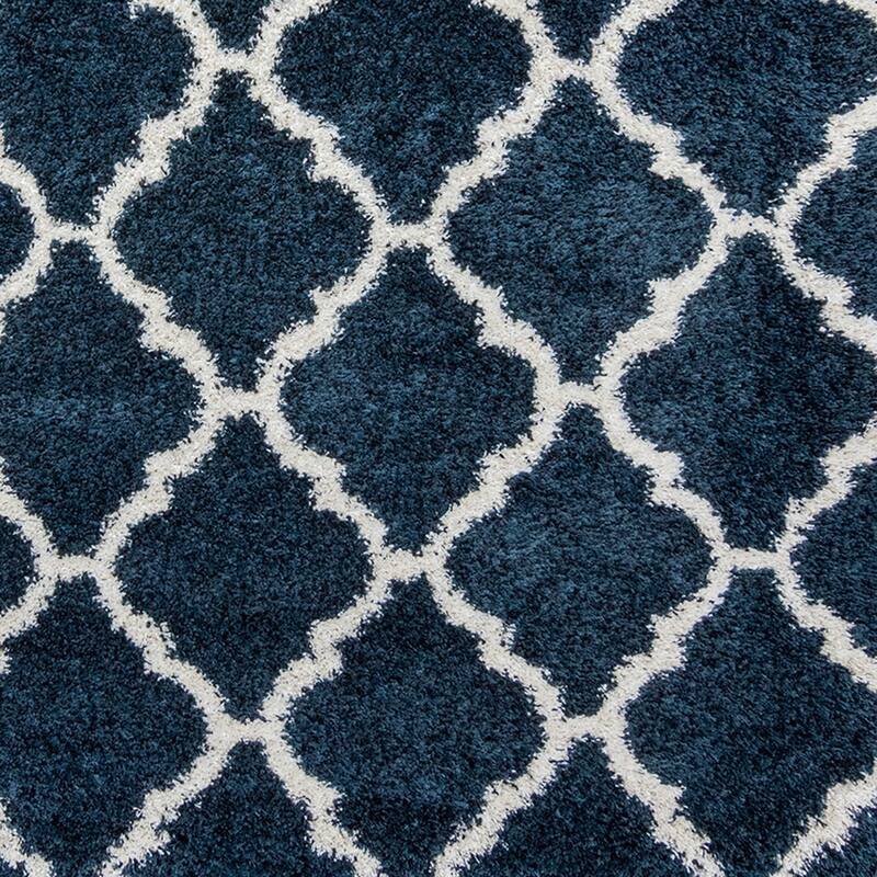 Gertmenian Ultimate Shag Tile Navy Plush Shag Area Rug