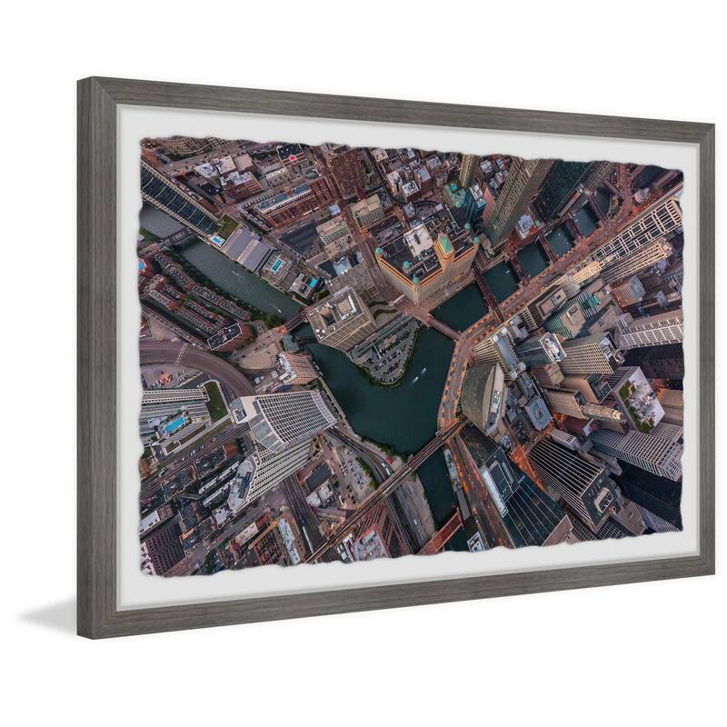 'Chicago Aerial' Framed Painting Print