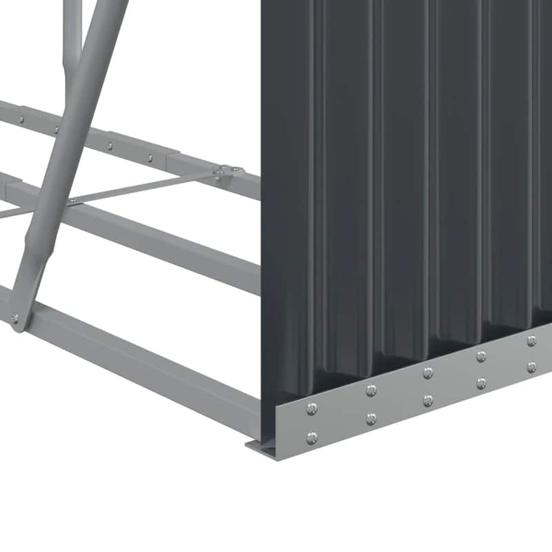 vidaXL Log Holder Outdoor Indoor Storage Firewood Rack Stand Galvanized Steel