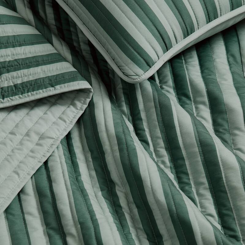 Truly Soft Weston Stripe Brown 3 Piece Quilt Set