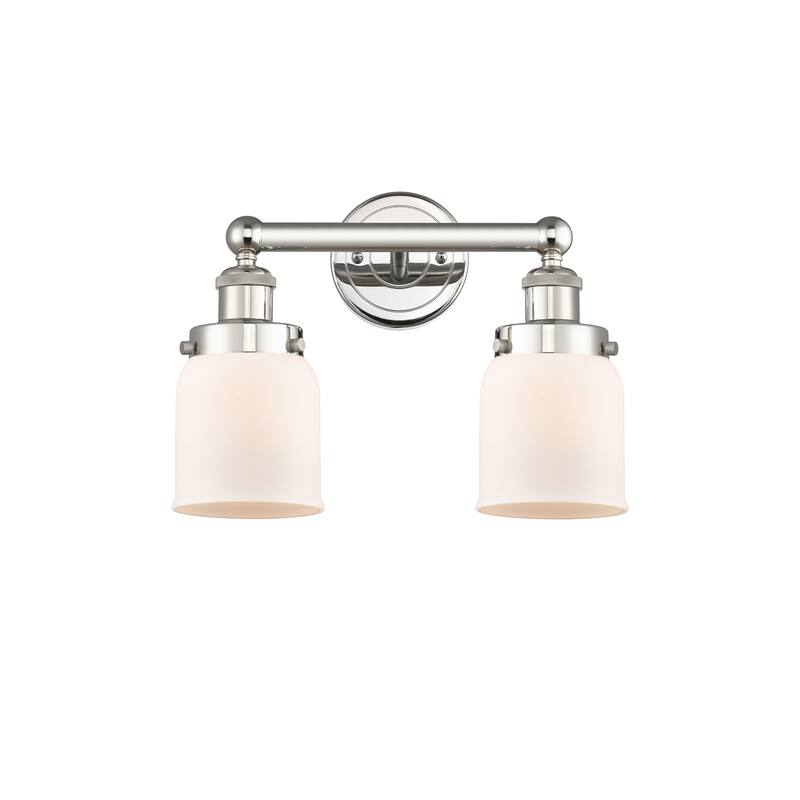 Innovations Lighting 616-2W-10-16 Bell Vanity Bell 2 Light 16" Wide - Polished Nickel / Matte White