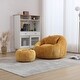 preview thumbnail 23 of 30, Modern Bean Bag Chairs, Comfy Round Chair for Adults with Ottoman, Leisure Single Sofa Reading Chair with Pillow