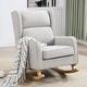 preview thumbnail 5 of 60, HOMYKA 27.56" Wide Rocking Chair for Nursery with Solid Wood Leg Light Gray