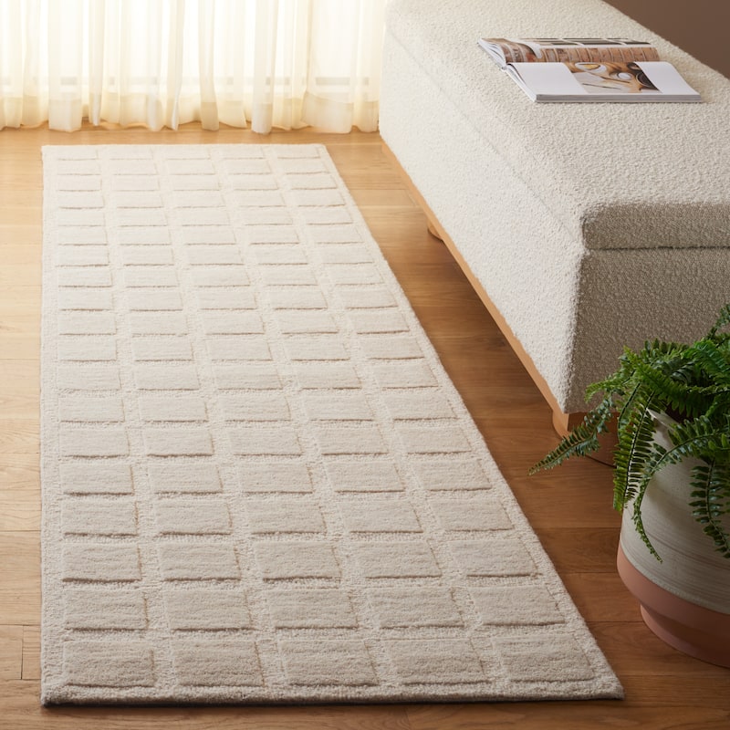 SAFAVIEH Handmade Genre Abstract Trellis Mid-Century Modern Wool Rug