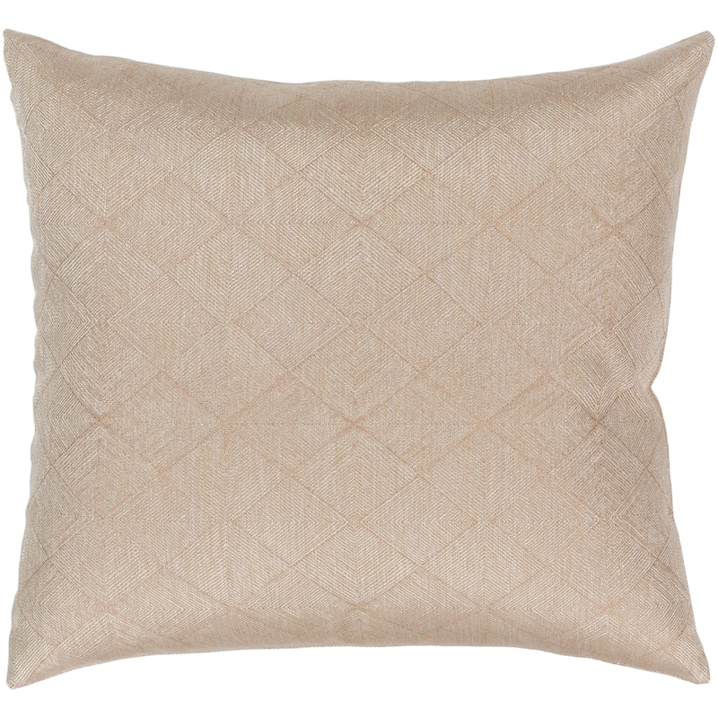 Porch & Den Vepser Metallic Jacquard 22-inch Throw Pillow - Polyester - Tan