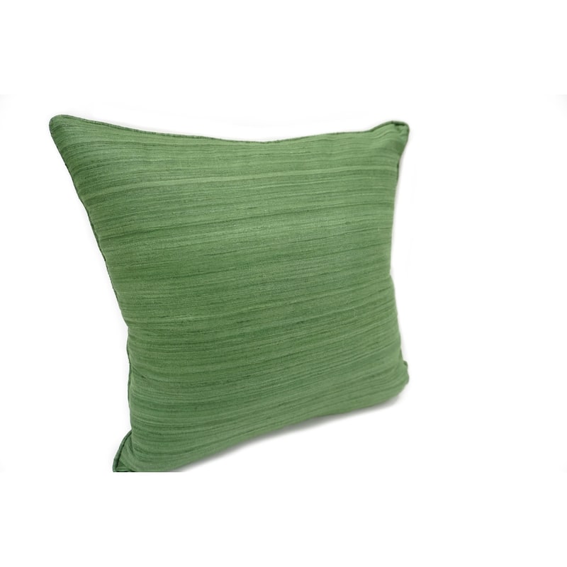 Home&Manor Raw Silk Throw Pillow 18" Green