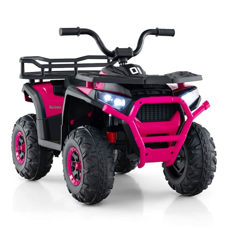 Kids Ride-On ATV with 4-Wheel Shock Absorbers and LED Lights Music Player USB Charging Port - 35" × 19" × 24" (L x W x H) - Pink