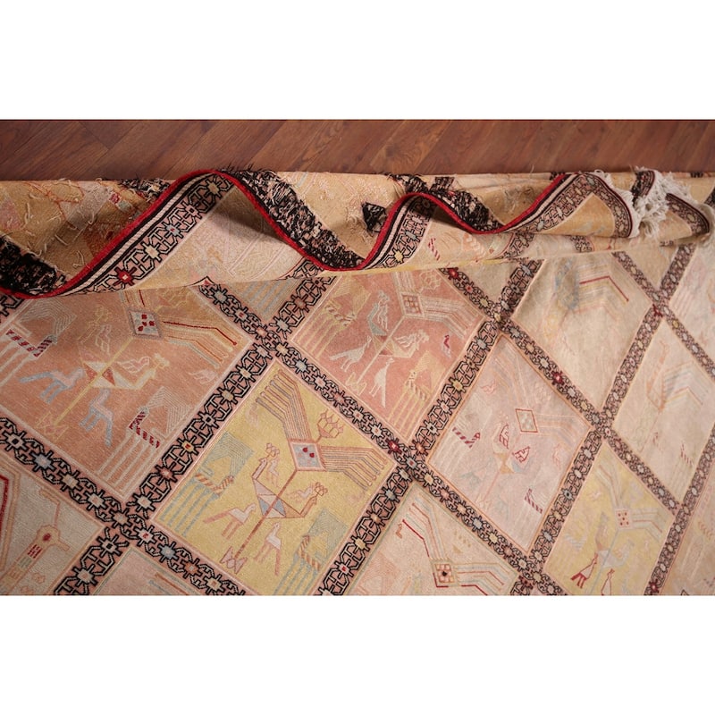 Handmade Oriental Tribal Sumak Persian Silk Area Rug - 6'4"x 9'10"