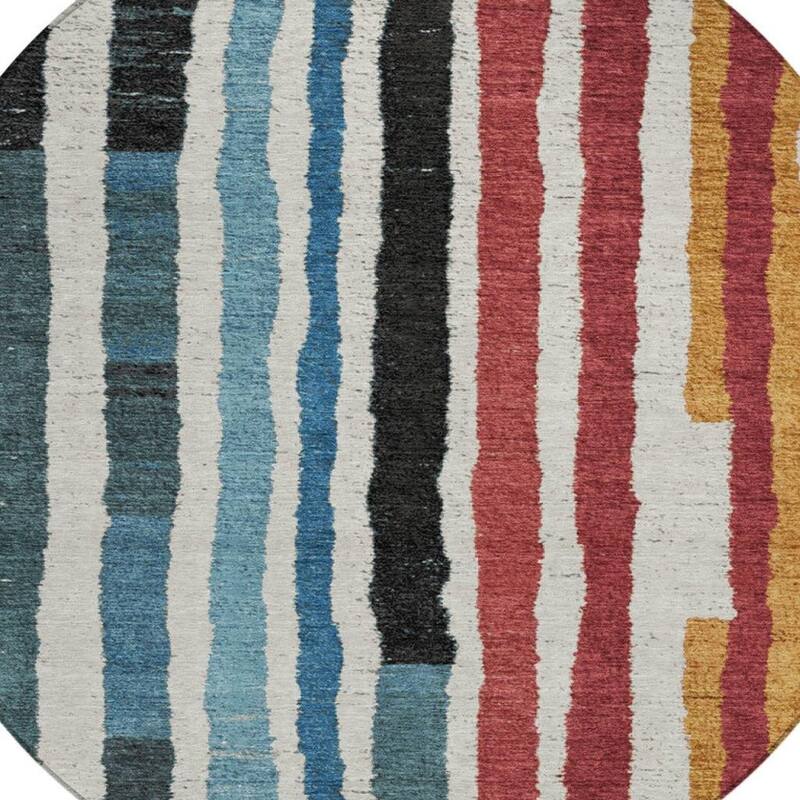 HomeRoots Striped Transitional Rectangle Outdoor Rug