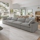 preview thumbnail 13 of 18, Modern Linen Sectional Sofa Commix Down Filled Overstuffed Upholstered Couches for Living Room