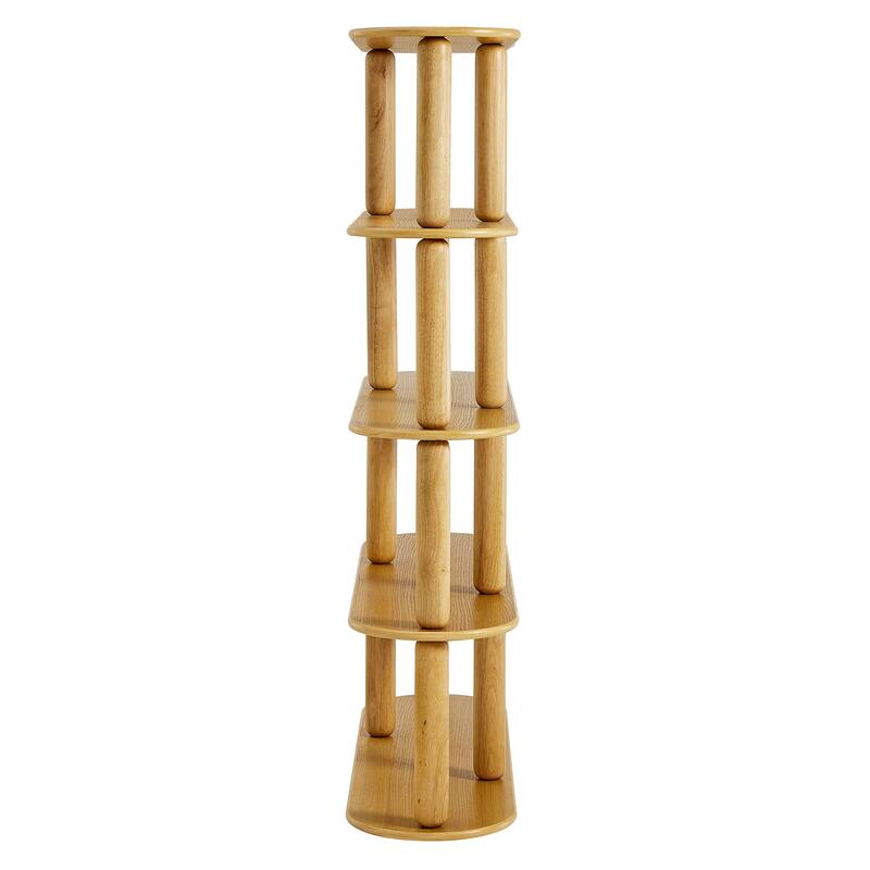 Arcus 4-Tier Oval Wood Bookshelf
