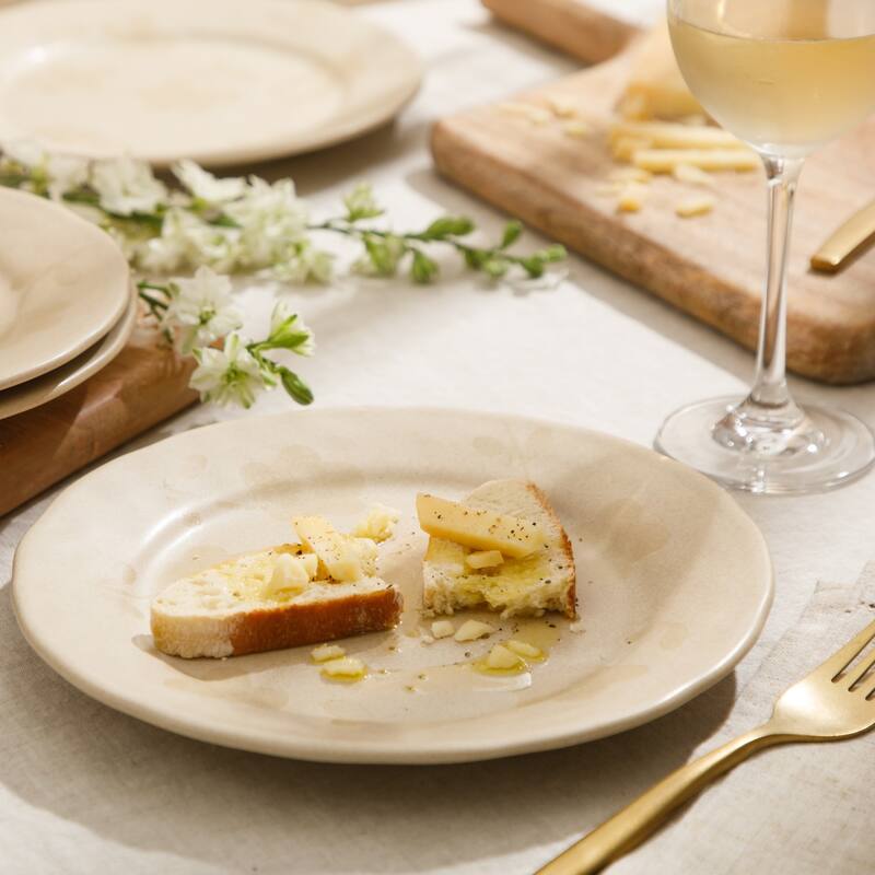 Bloomhouse Hand Painted 8.6 Inch Salad Plates Set of 4 Porto Petals Floral Dessert Plates