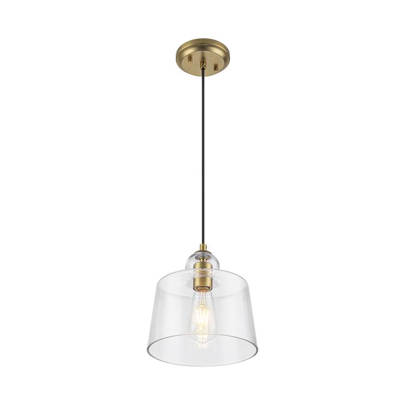 8.7" 1-Light Modern Mini Chrome/Gold/Matte Black Clear Glass Pendant Light for Kitchen Island Dining Room