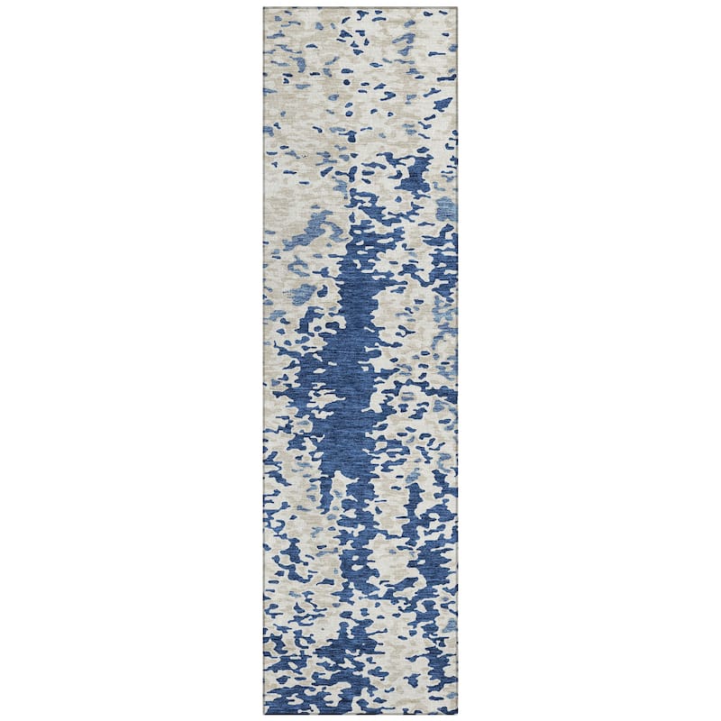 Machine Washable Indoor/ Outdoor Abstract Chantille Rug
