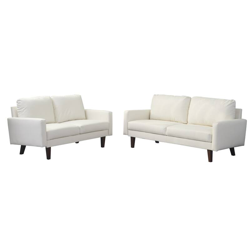 Faux leather 2 Piece Loveseat and Sofa Living Room Set