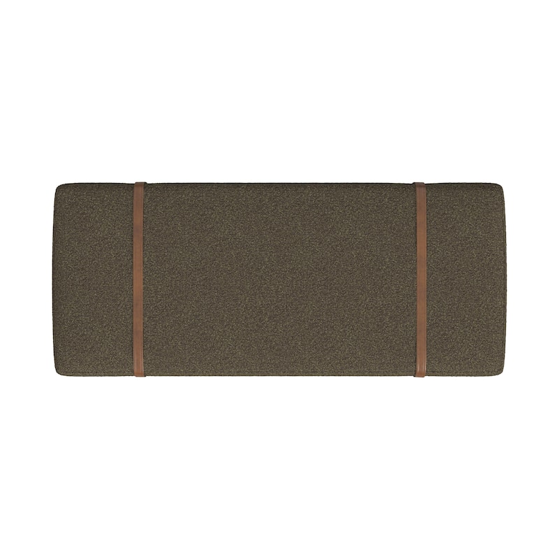 HomePop upholstered Bench with Wood Base