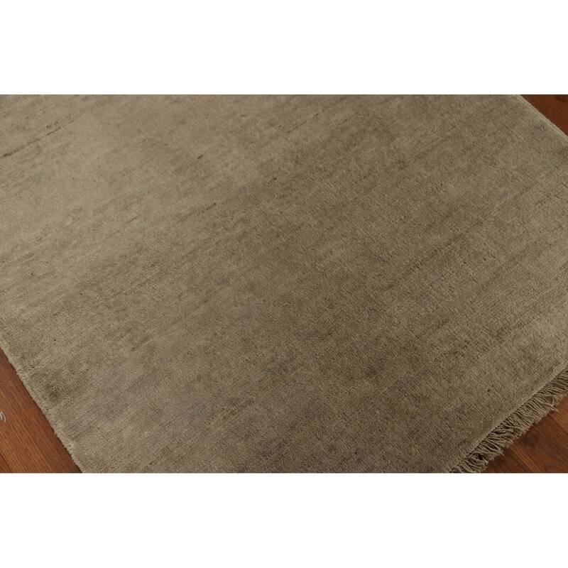 Contemporary Gabbeh Accent Rug Handmade Oriental Wool Carpet - 3'4"x 4'10"