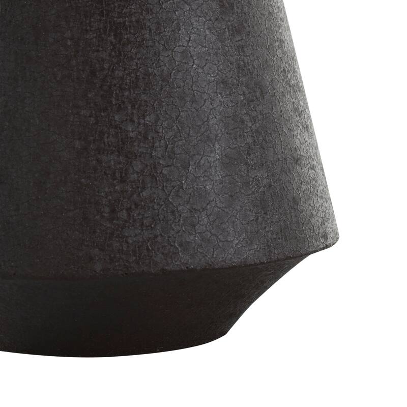 Black Metal Textured Cone Decorative Vase (Set of 2)