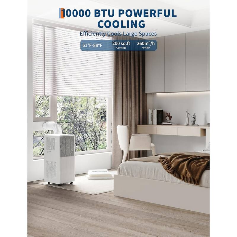Portable Air Conditioner - 3-in-1 Cooling/Dehumidifier & Fan, 42dB Quiet AC with Remote