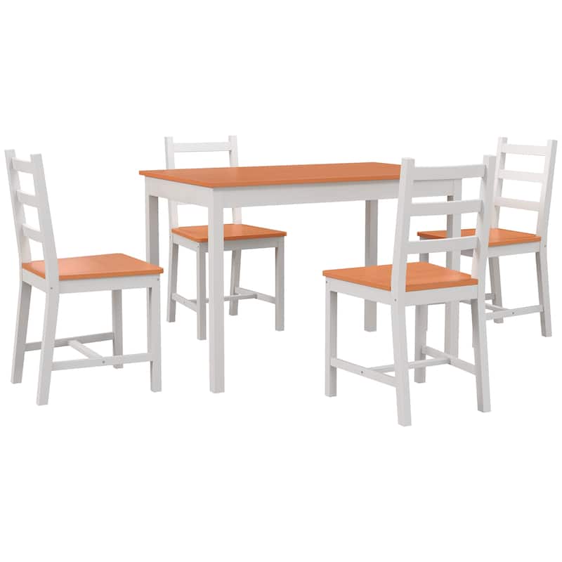 Dining Table Set Modern Kitchen Table and Chairs, Solid Wood Dining Room Set(Table + 4 Chairs)