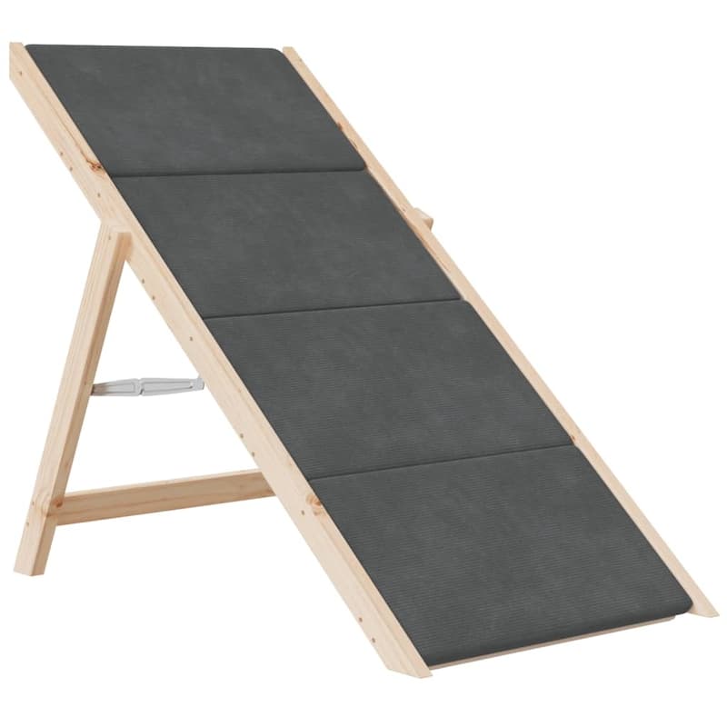 vidaXL Dog Stair Gray 41.3"x18.5" Solid Wood Fir - 41.3" x 18.5"