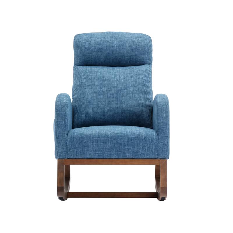 GDFStudio - Amelia Linen Upholstered Rocking Chair with Spacious Seat and Tall Back Design