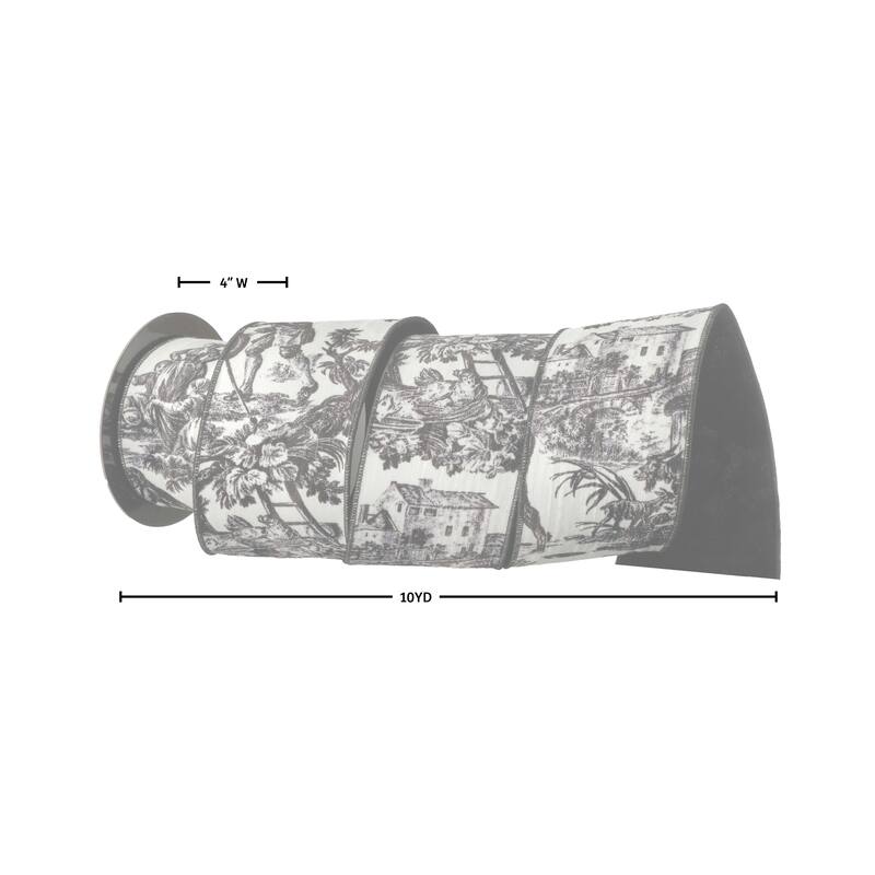 4"X10Y Velvet Toile Ribbon