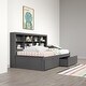 preview thumbnail 8 of 7, Twin Bookcase Daybed in Dark Grey with optional Trundle or Drawers With Drawers