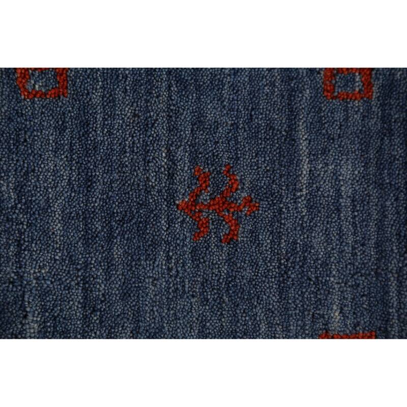 Striped Gabbeh Oriental Area Rug Handmade Wool Carpet - 6'7"x 9'8"