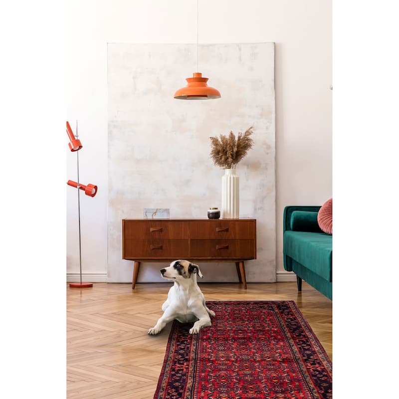 ECARPETGALLERY Hand-knotted Andelz Red Wool Rug - 3'8 x 9'9