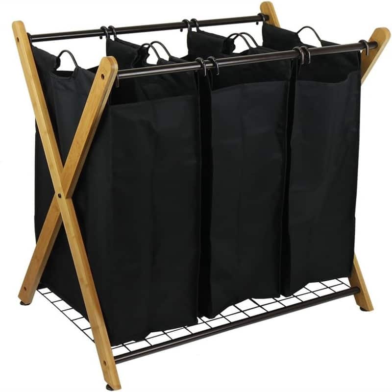 3 Bag Laundry Sorter Black - 27"L x 19.1"W x 29.75"H - 27"L x 19.1"W x 29.75"H - Black